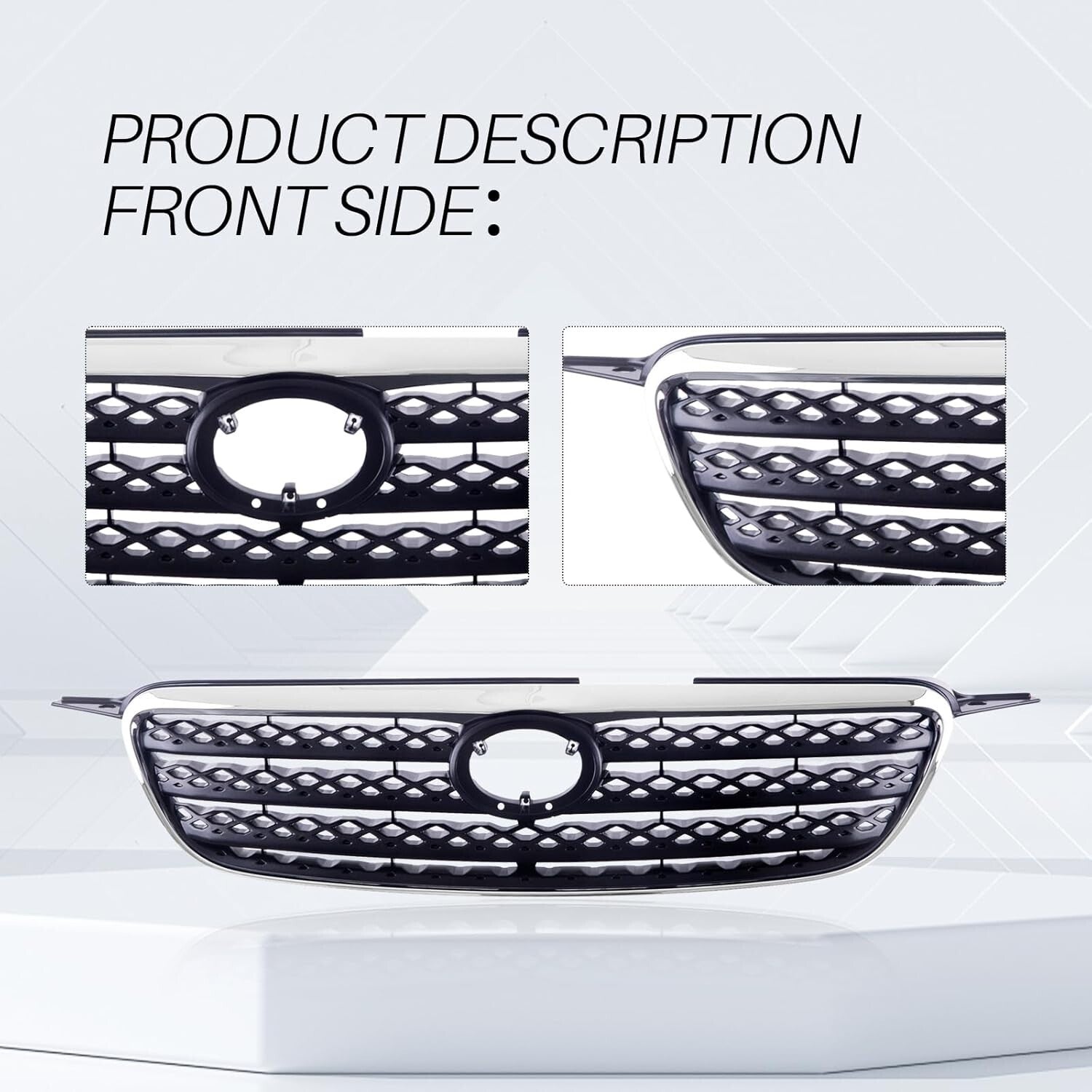 Durable Gray Grille Compatible with 2005-2008 Corolla - Non-Destructive Install