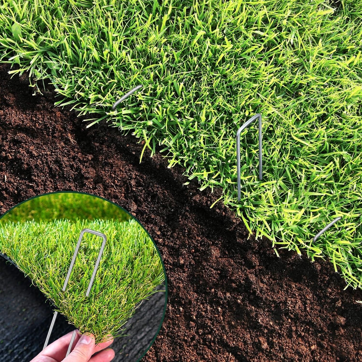 500 Galvanized Landscape Pins, 6 Inch Heavy-Duty Stakes for Efficient Gardening