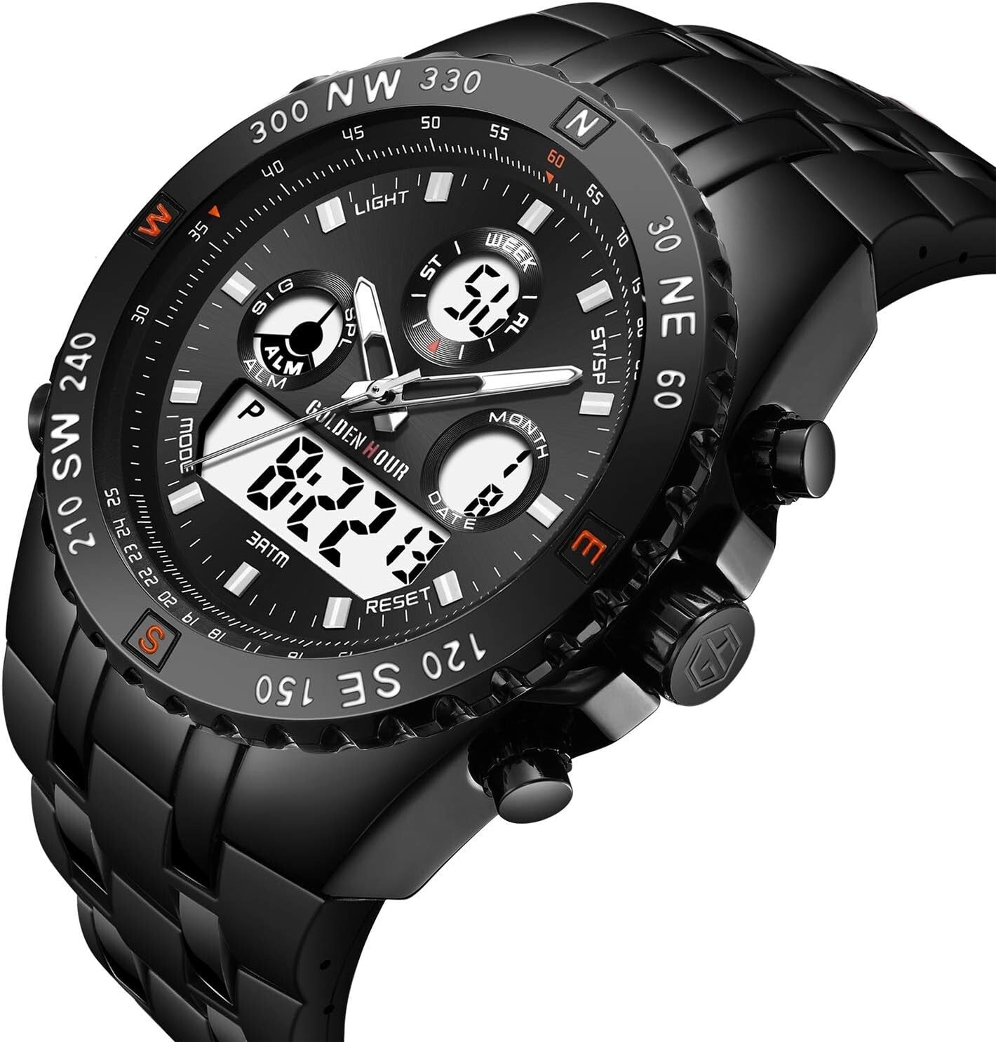 Big Face Luxury Military Watch – 3ATM Waterproof & Multi-Functional Features