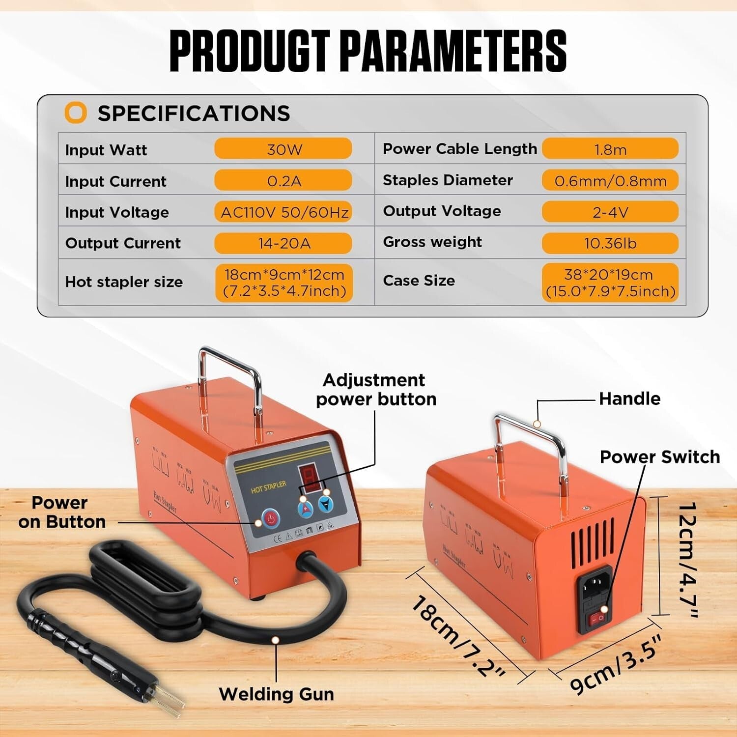 Efficient 5-Level Adjustable Plastic Welding Kit with 600 Staples for Repairs