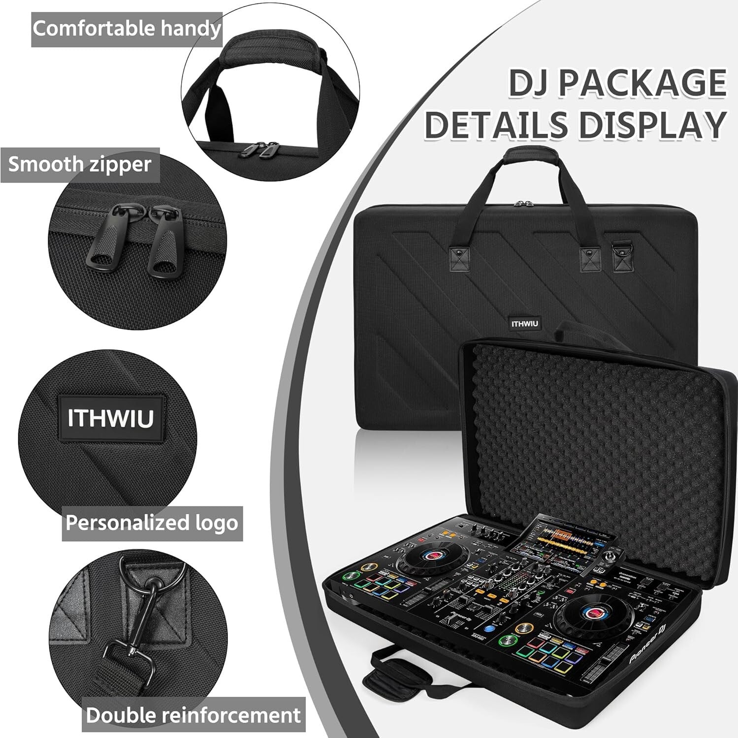 Durable Lightweight DJ Equipment Case Fits Pioneer DDJ RX2/RX3 – Compact Design