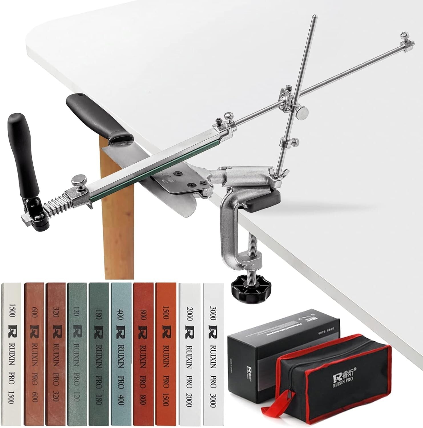 Versatile Knife Sharpening Kit - Perfect for Chefs with 10 Quality Whetstones