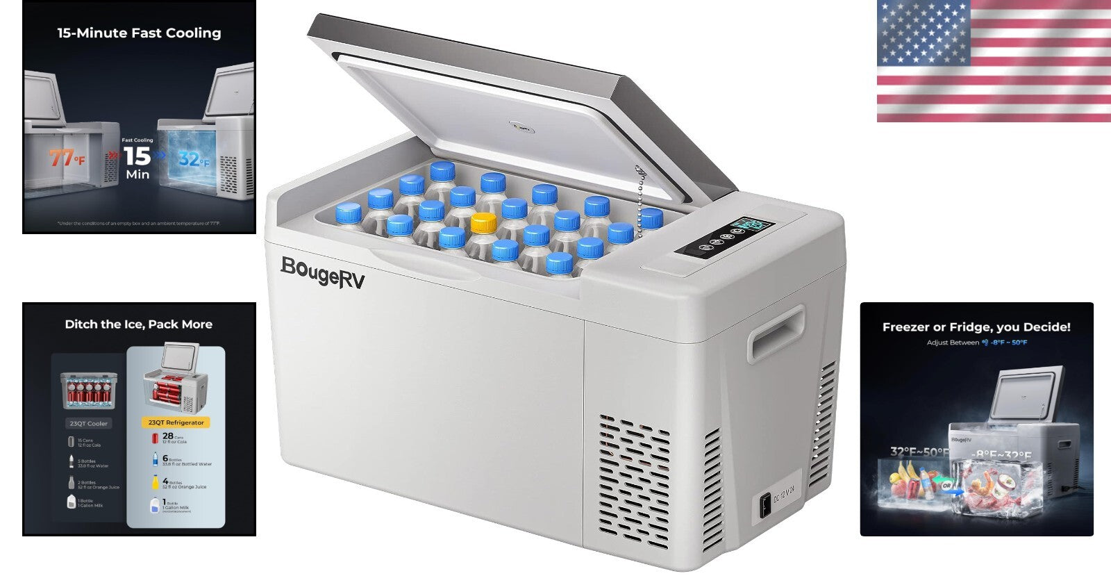 Lightweight 12/24V Portable Freezer with Memory Feature - Ideal for Tailgating