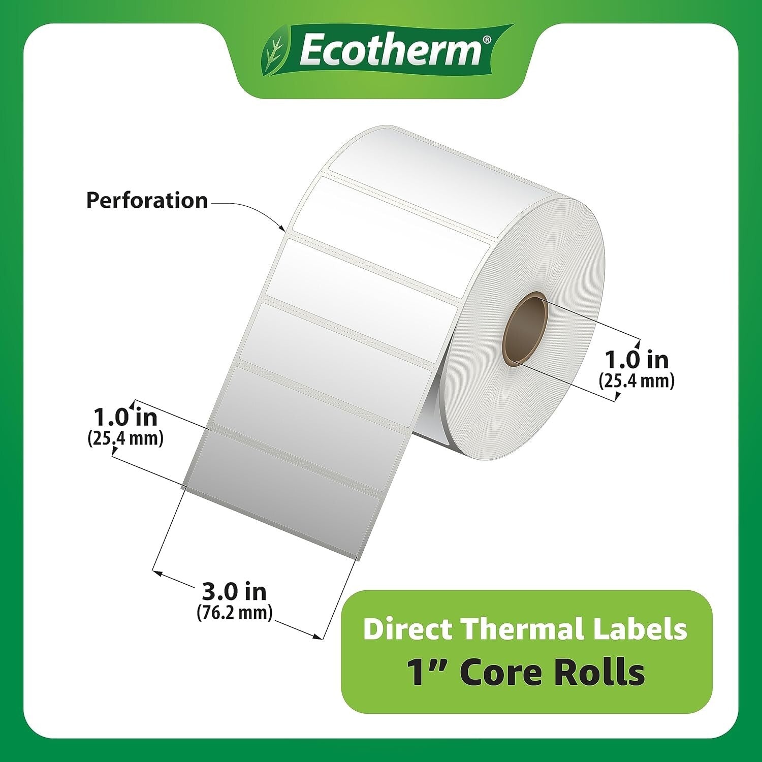 High Tack 3" x 1" Thermal Labels - 5240 Matte Adhesive for Multiple Surfaces
