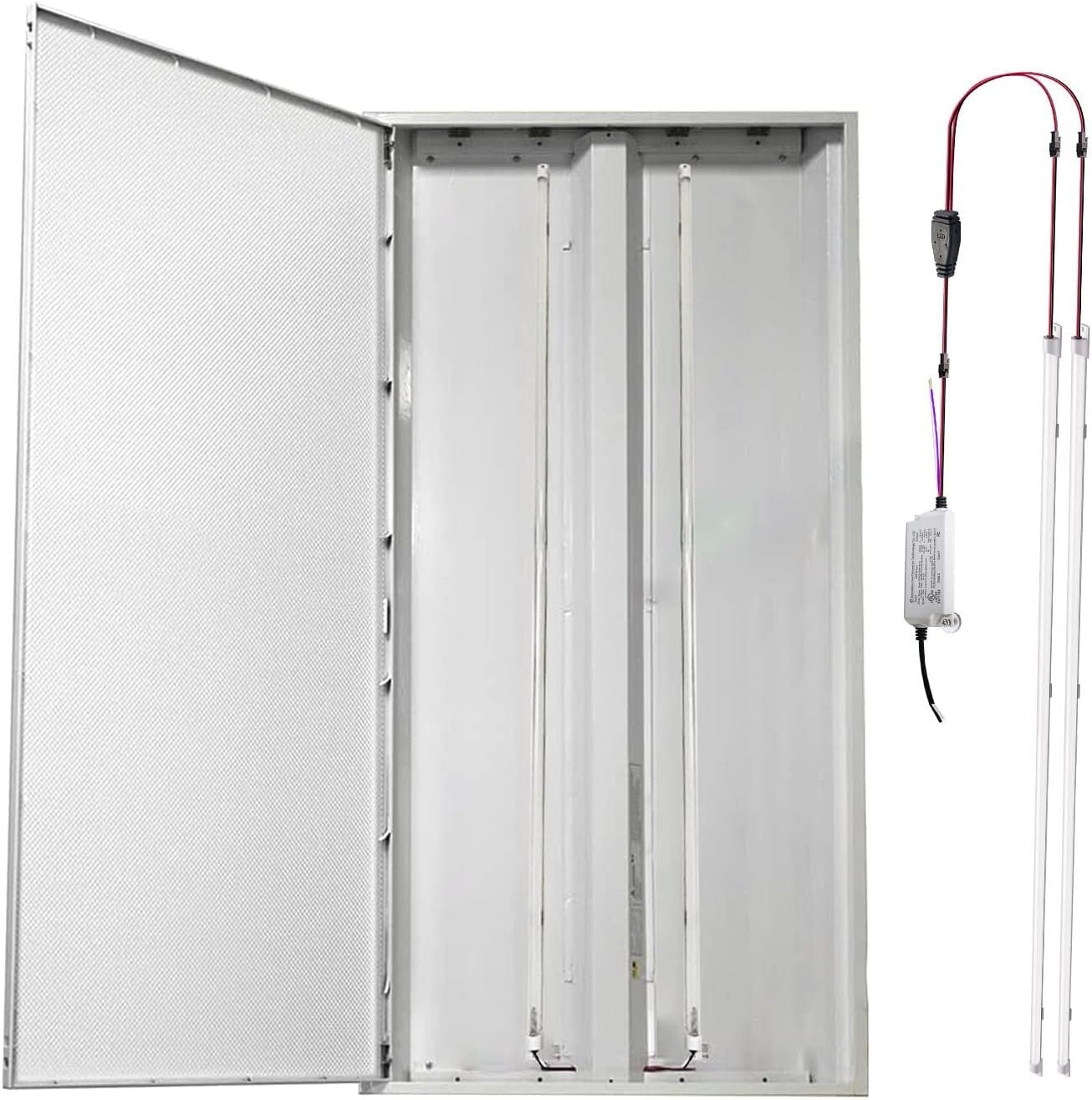 4 Pack LED Troffer Retrofit Kit - 36W Magnetic Installation, 5000K Brightness