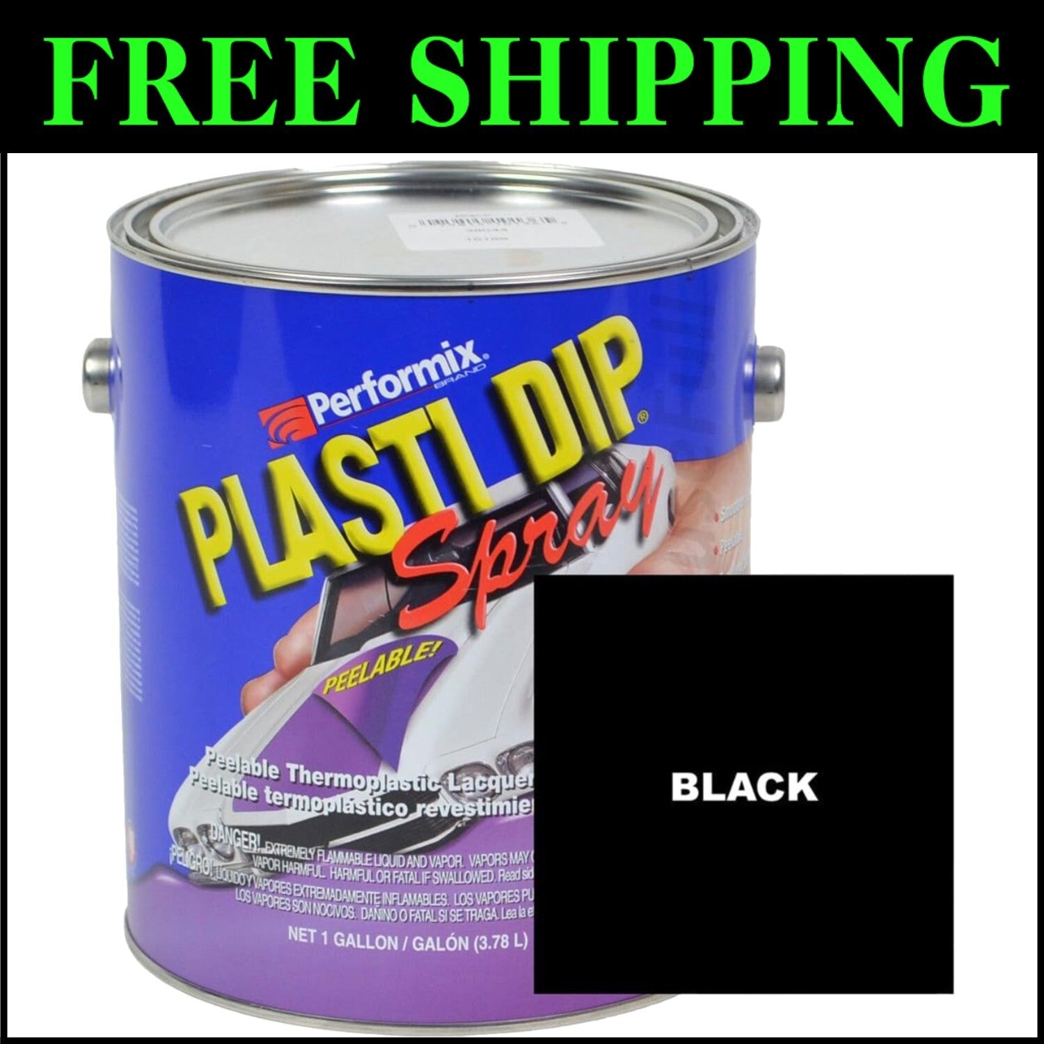 Multi-Purpose Waterproof Rubber Coating Spray - 128oz Black for All Surfaces