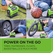 Load image into Gallery viewer, 24V Cordless Tire Inflator: 160 PSI Air Compressor with LED Light &amp; Auto Shut...