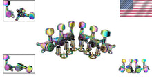 Load image into Gallery viewer, Vibrant Chameleon Rainbow Locking Tuners 3L + 3R for Electric &amp; Acoustic Guitars