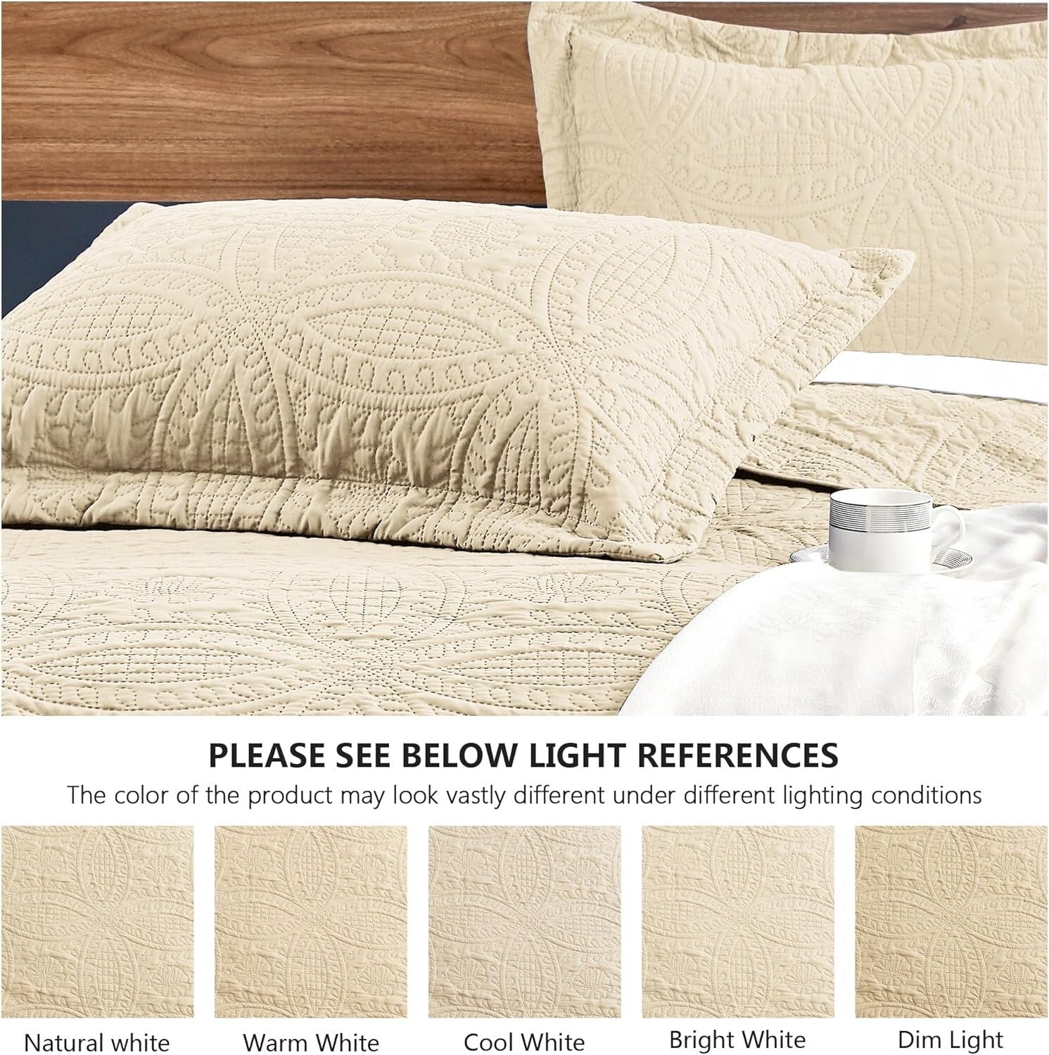 Elegant Cal King Summer Quilt Set - 3 Piece Coin Pattern for Year-Round Comfort