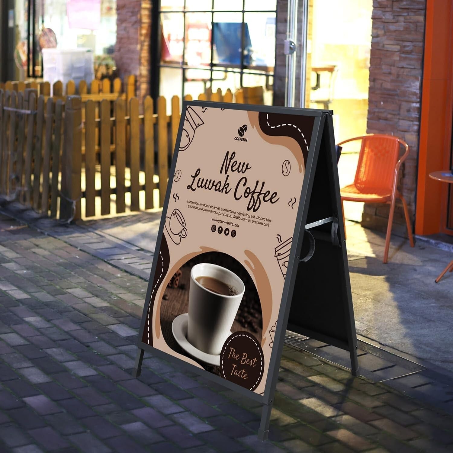 Heavy Duty A Frame Sandwich Board Sign Holder, 24x36 Inch - Double-Sided Display