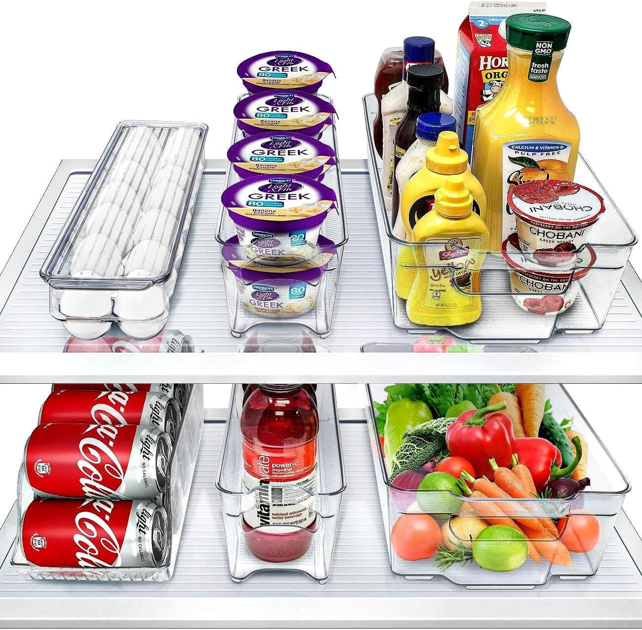 Clear BPA-Free Stackable Food Storage Containers for Fridge & Freezer - Set of 6