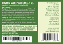 Load image into Gallery viewer, 1 Gallon Organic Neem Oil - Unrefined Oil for Plants &amp; Skincare Treatments