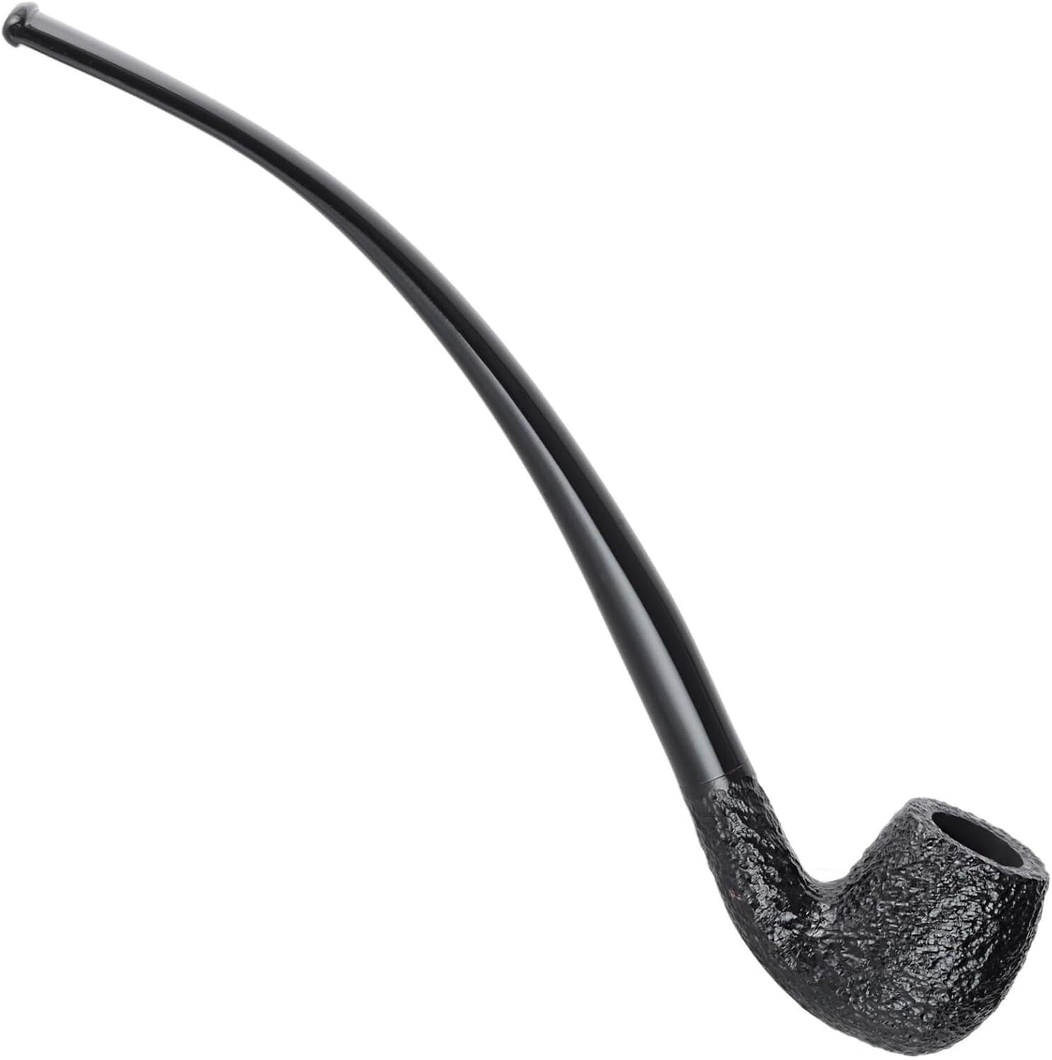 Elegant Bent Billiard Pipe - Handmade Italian Craft with Extra Length and Style