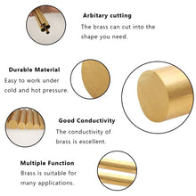Load image into Gallery viewer, Solid Brass Rods, 2" Dia, 4" Long - Perfect for Knife Handles and Crafts