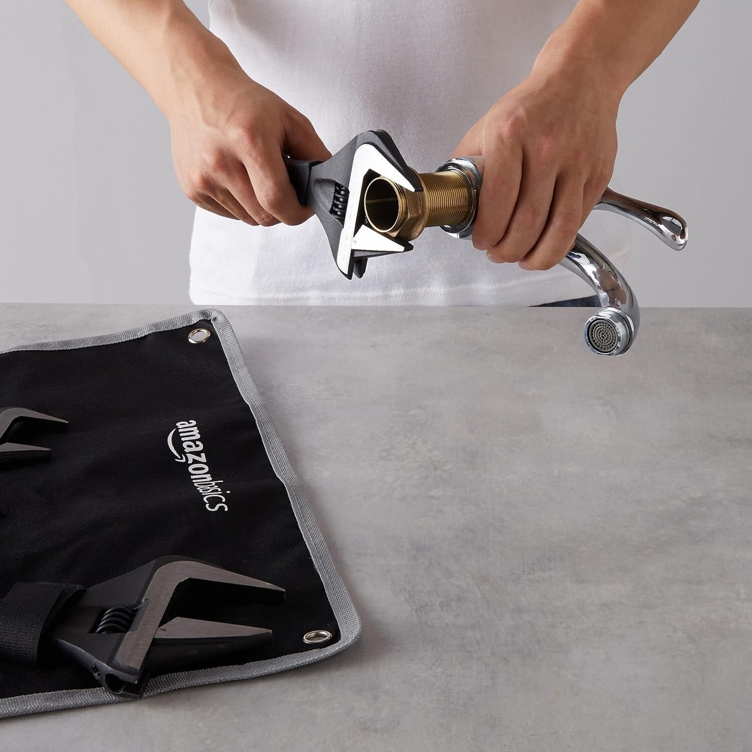 4-Piece Adjustable Plumbing Wrench Set: Soft Grip, Wide Mouth - 6-12 Inch