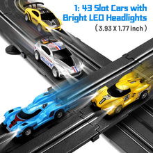 Load image into Gallery viewer, Ultimate 19ft Slot Car Racing Set with LED Loops &amp; Lap Counters - Perfect Gift!