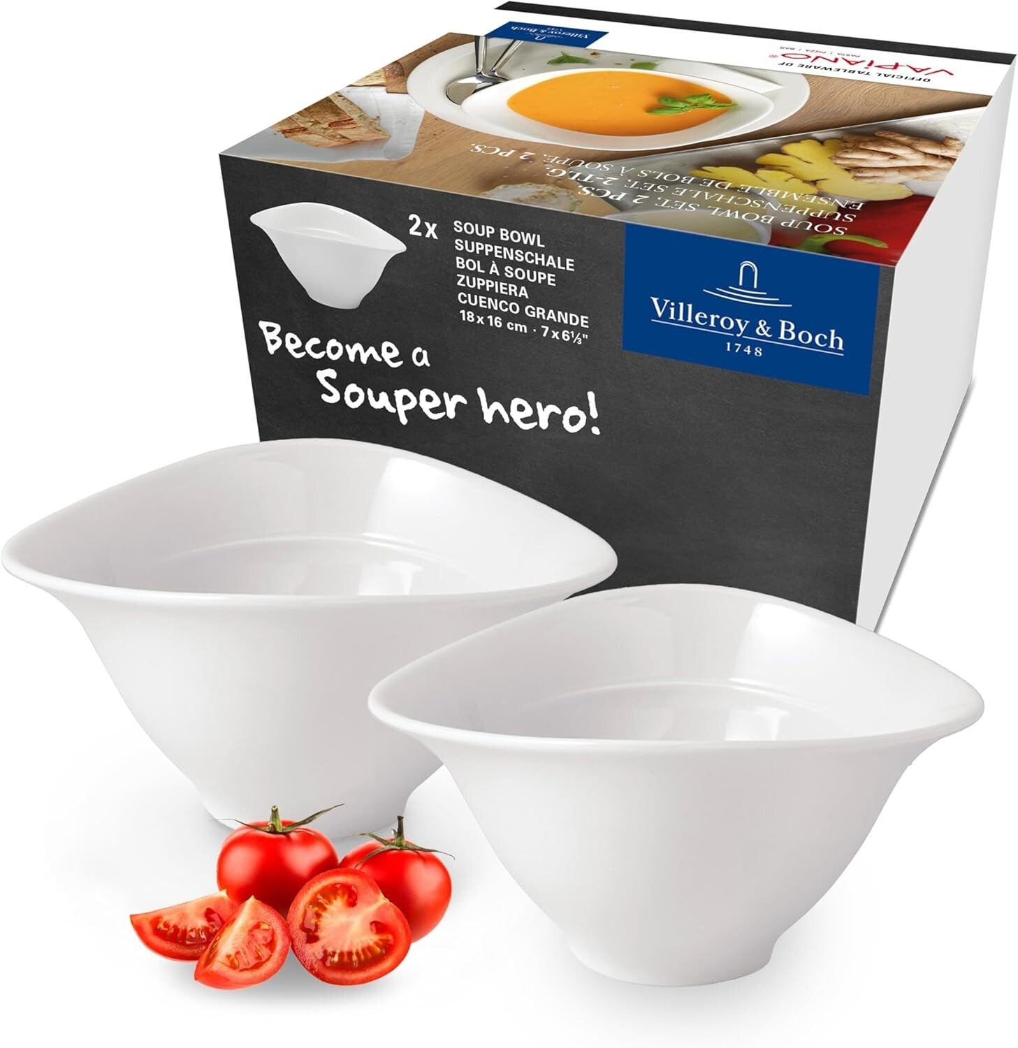 Versatile 2-Piece Soup Bowl Set - Premium Porcelain for Modern Dining Spaces
