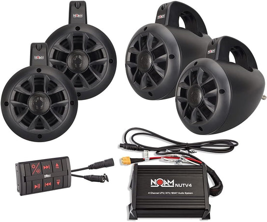 Compact Marine Stereo System with Remote, Ideal for Golf Carts and UTVs