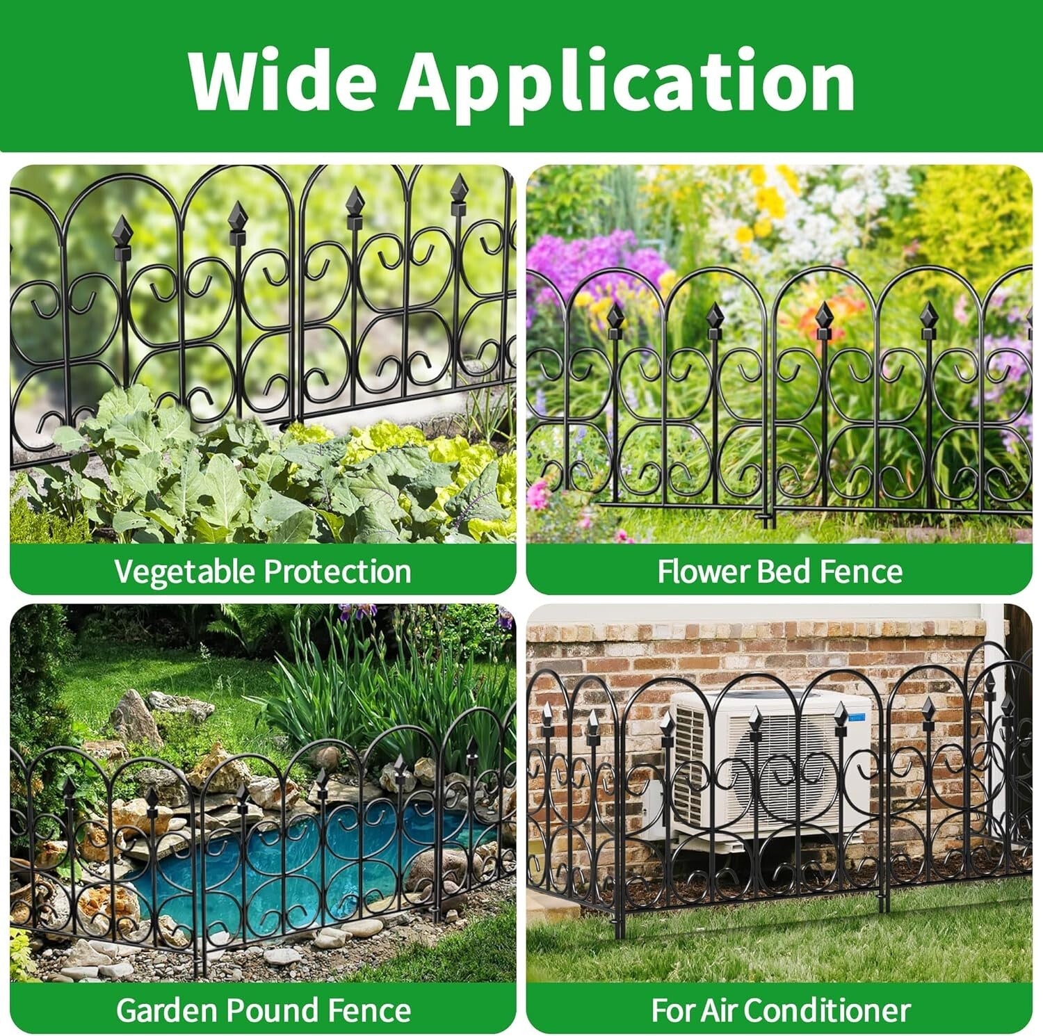 Stylish 10ft Decorative Garden Fence - 5 Rustproof Panels, Easy Storage Design
