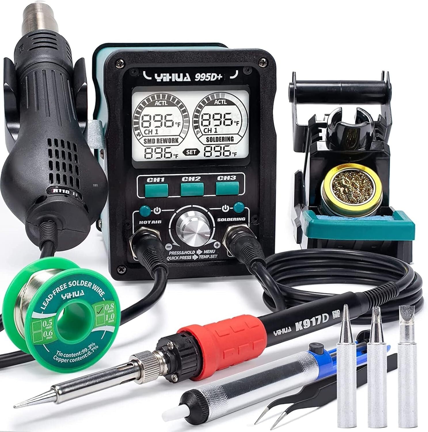 EVO 110W 2-IN-1 LCD Soldering Station & Hot Air Kit with Adjustable Temperature