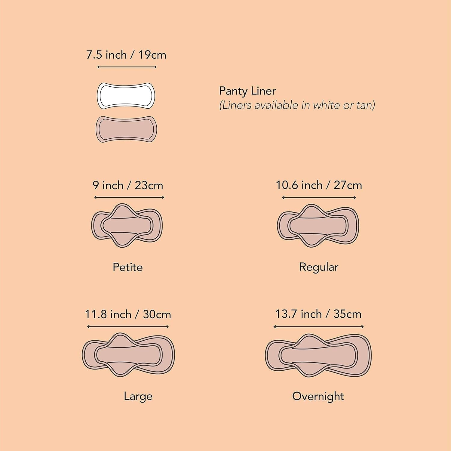 Eco-Friendly Reusable Panty Liners, Organic Cotton, 5-Pack - Soft & Leak-Free