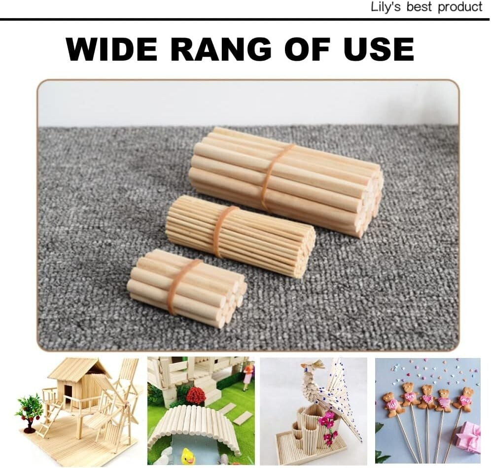Smooth Surface Bamboo Craft Sticks - 50PCS, 3/8 x 48 Inches for Various Crafts
