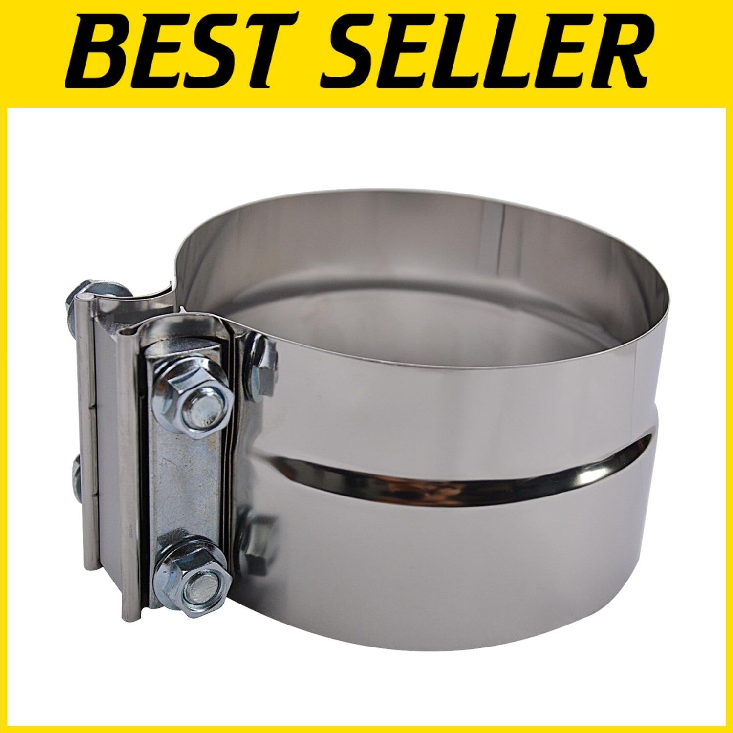 Durable 4-Inch Lap Joint Exhaust Clamp Set - Stainless Steel, Easy Installation