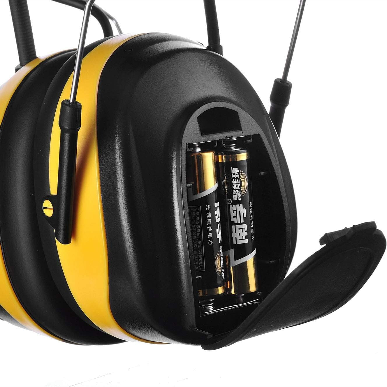 AM/FM Radio Earmuffs with 25dB Noise Reduction and Digital Display for Comfort