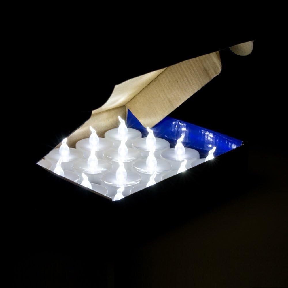 100 LED No-Flicker Tealight Candles - Cool White for Wedding & Home Decor