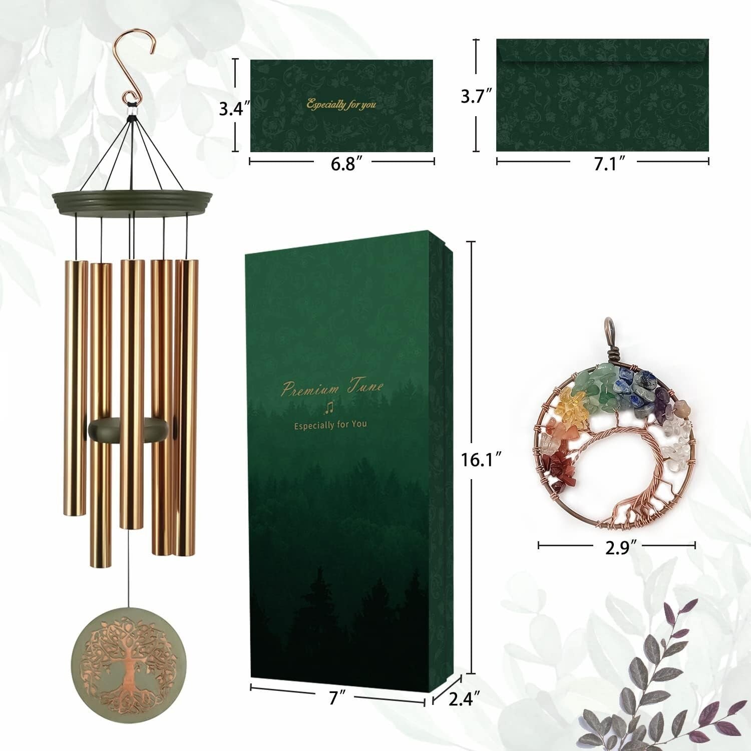 Classic 36" Tree of Life Wind Chimes - Outdoor Gift Box for Special Occasions
