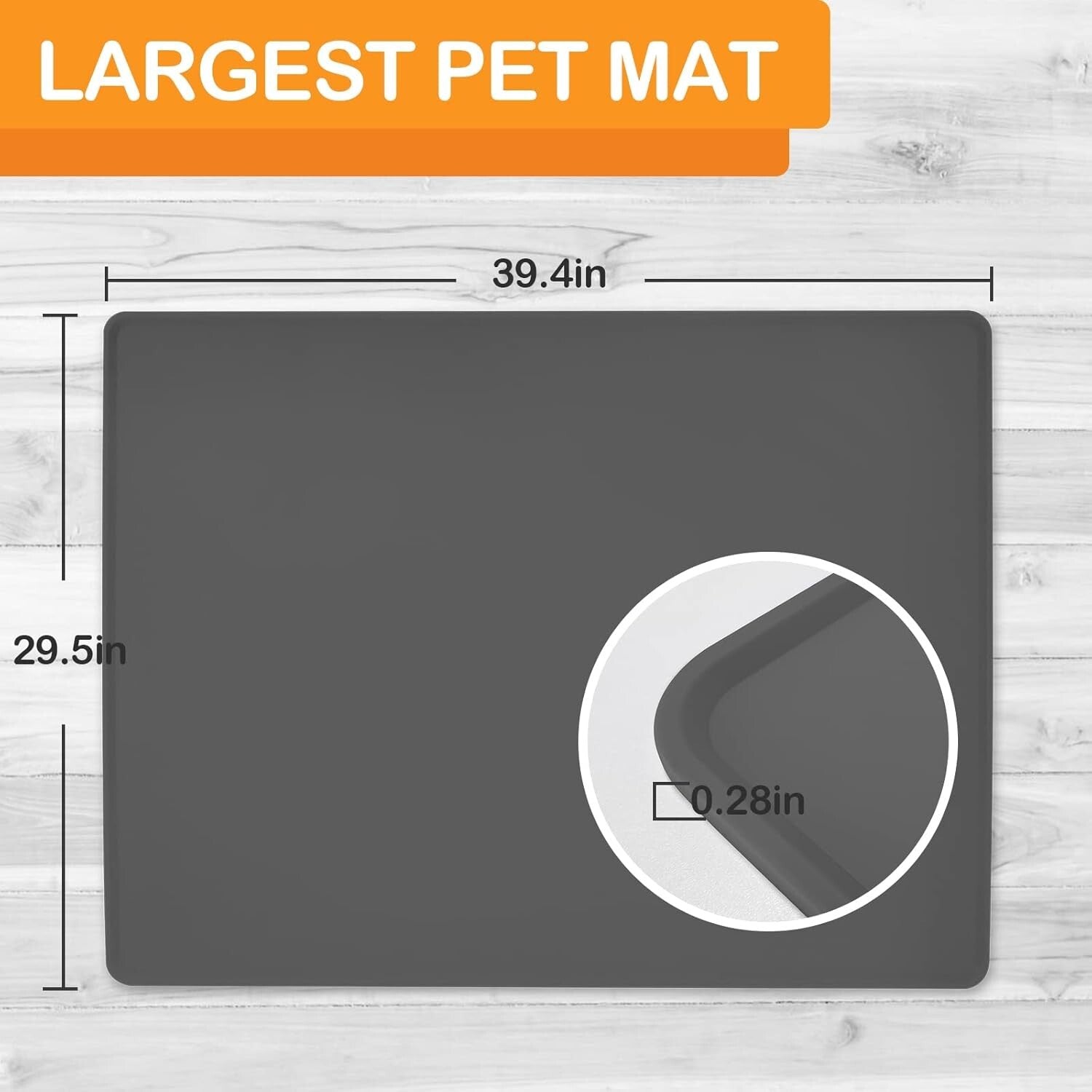 Durable Extra Large Dog Mat for Food and Water - Easy Clean, 12-Month Warranty
