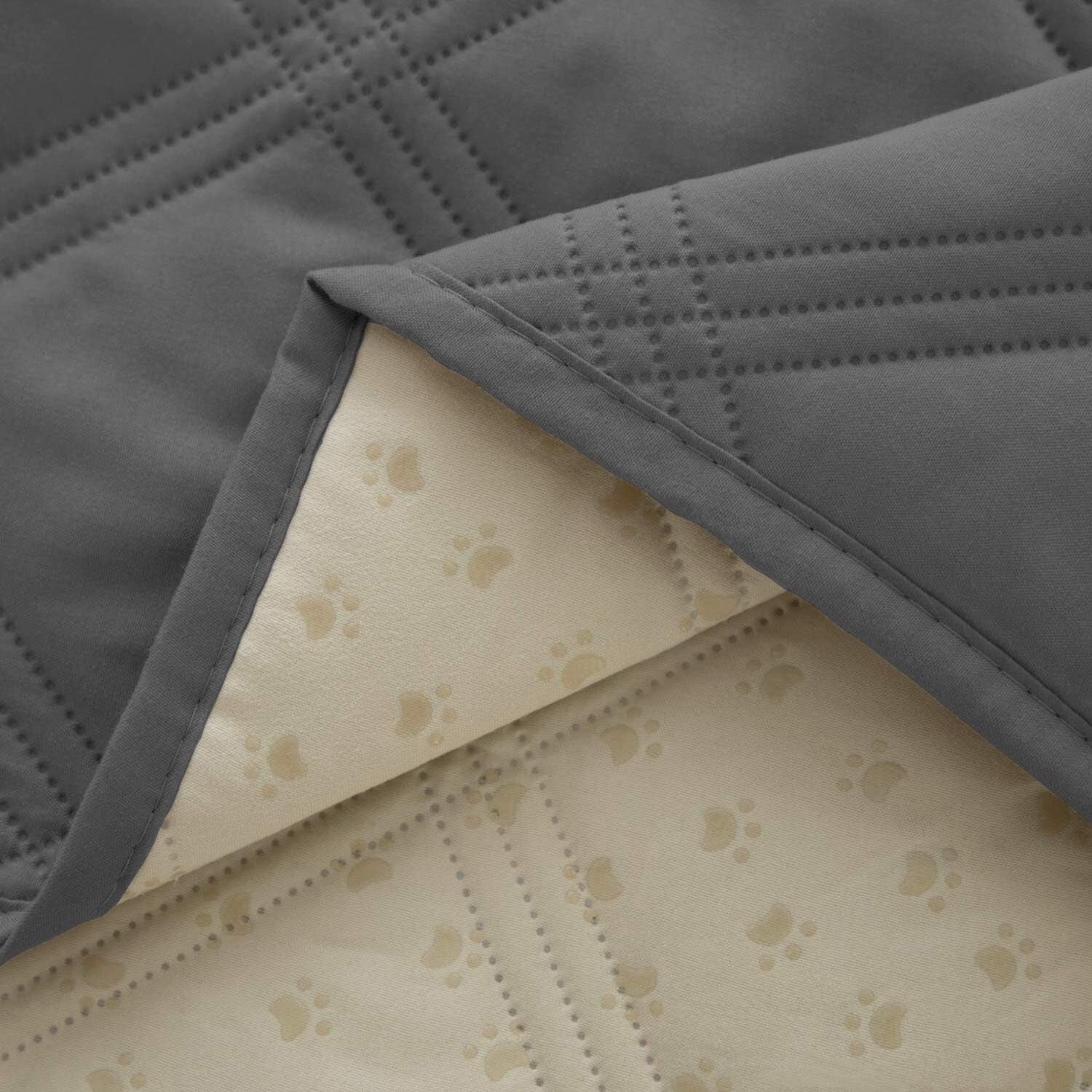 Waterproof Dog Bed Cover with Anti-Slip Back - Luxury Pet Blanket in Dark Grey