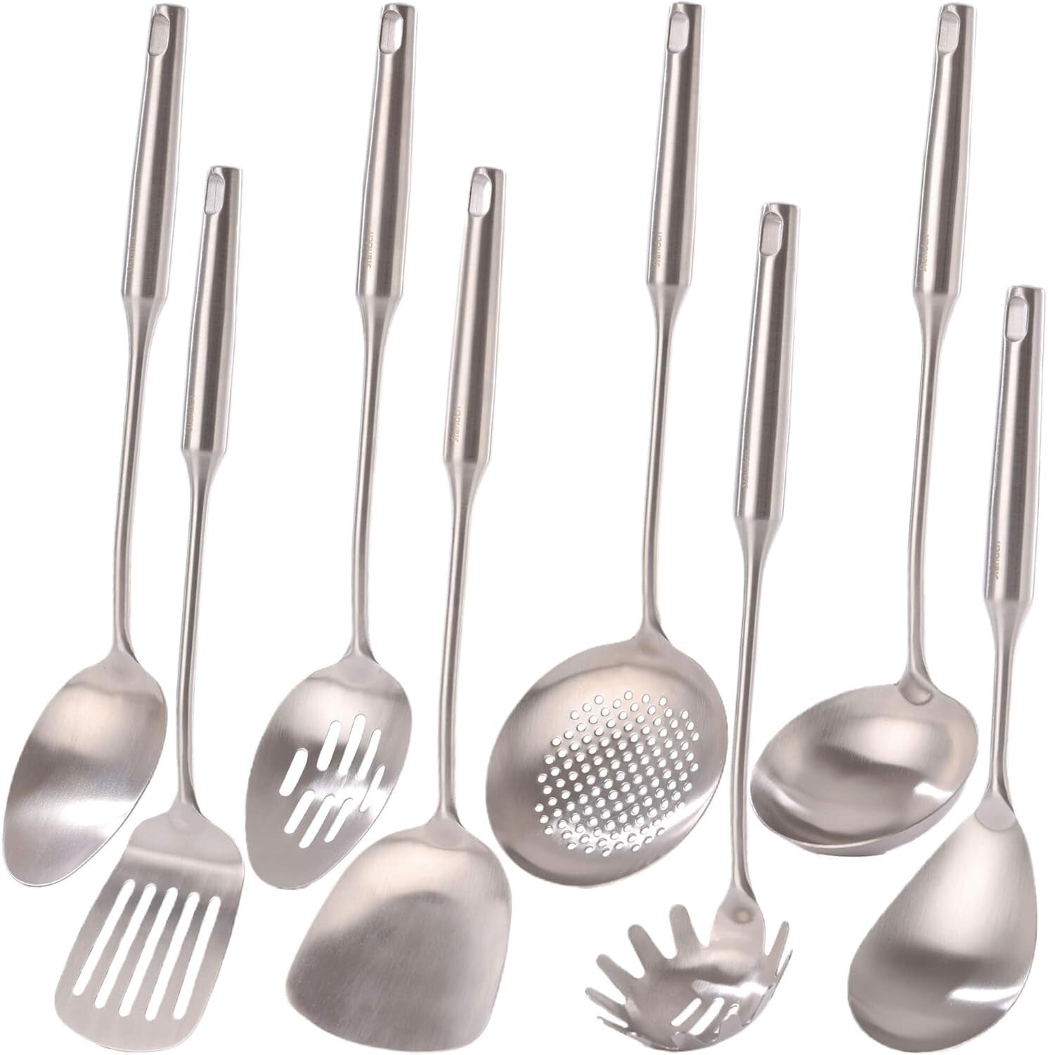 Versatile 15-Inch 8-Piece Cooking Utensils Set - Ergonomic Stainless Steel Tools