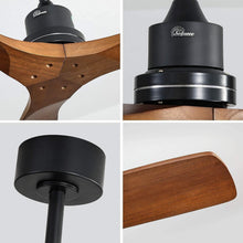 Load image into Gallery viewer, Reversible DC Motor Ceiling Fan - 52 Inch Matte Black Flush Mount with Remote