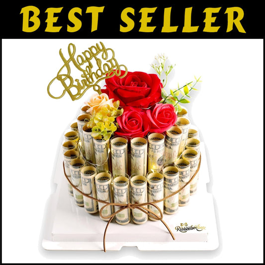 Elegant Flower Money Cake Gift Box with LED Lights - Unique Surprise for Any ...