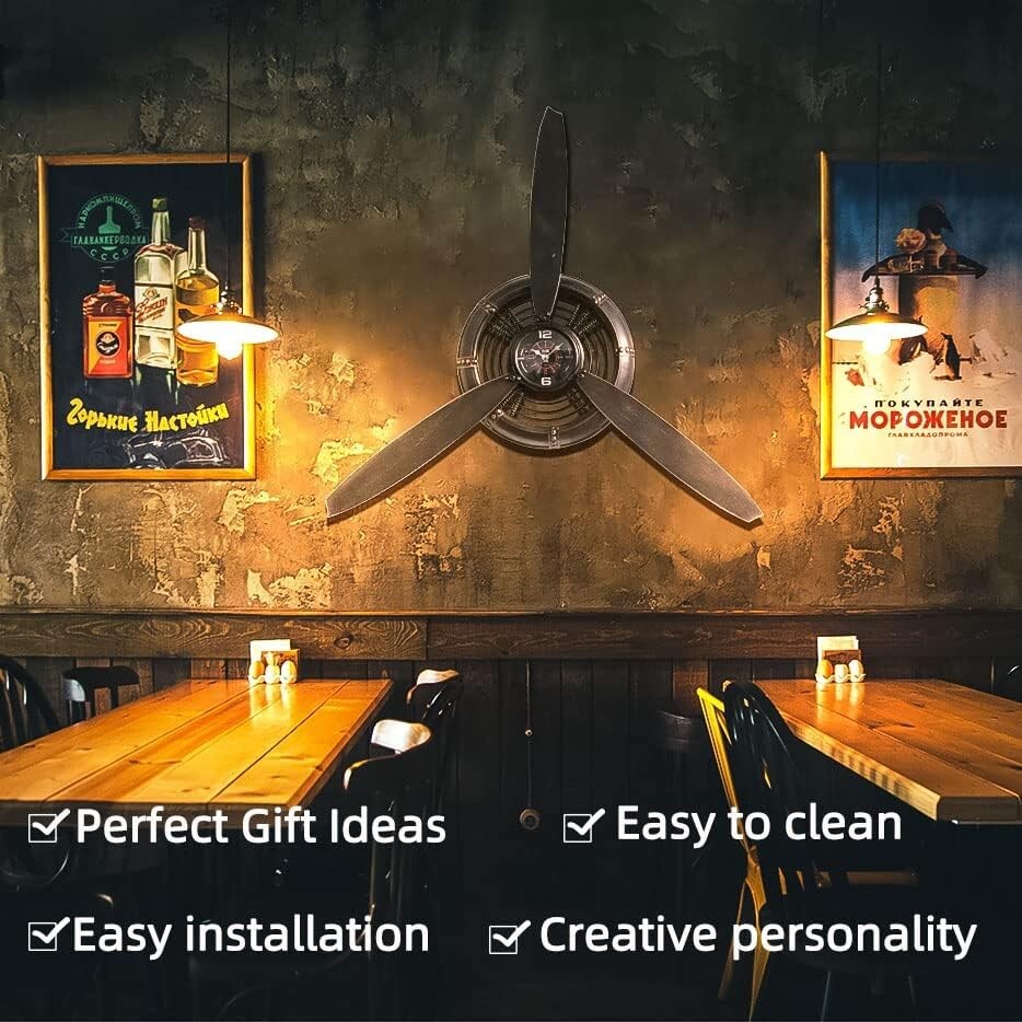 Sturdy Metal Airplane Propeller Wall Sculpture - Perfect for Aviation Lovers