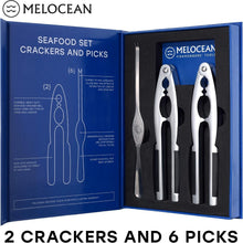 Load image into Gallery viewer, Elegant 2 Crab Crackers with 6 Forks - Ultimate Seafood &amp; Nut Cracking Solution