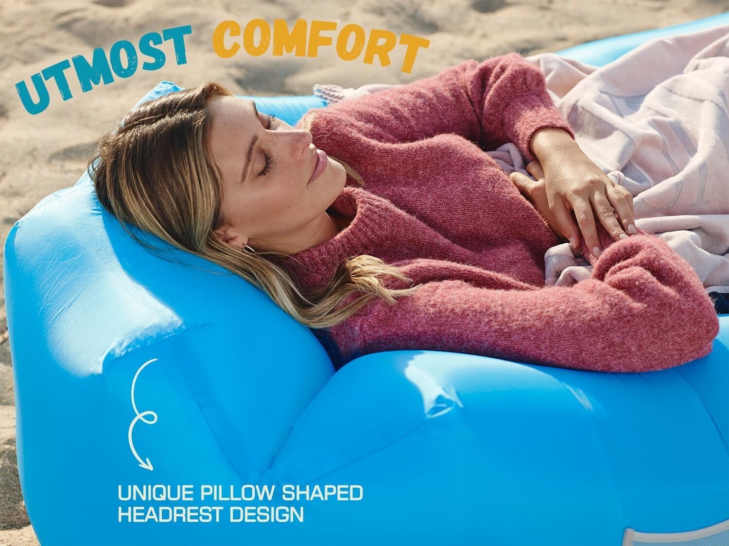 Compact Foldable Inflatable Sofa with Anti-Deflate Technology - 650 lb Capacity