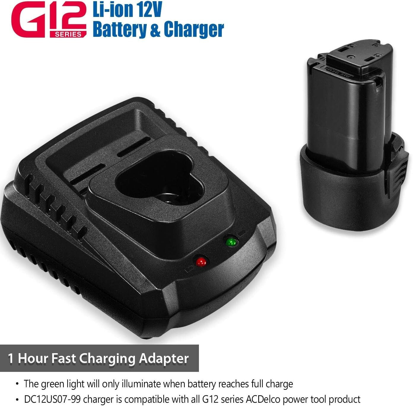 Professional ACDelco 12V Extended Ratchet Wrench Tool Kit - 1 Battery Included