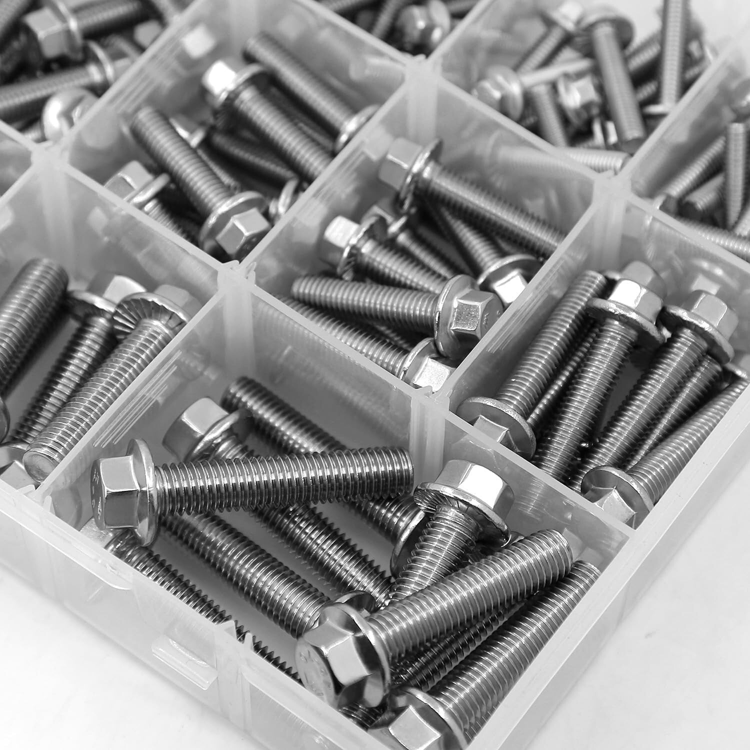 15 Size Metric Flanged Bolt & Nut Kit - Corrosion-Resistant 304 Stainless Steel