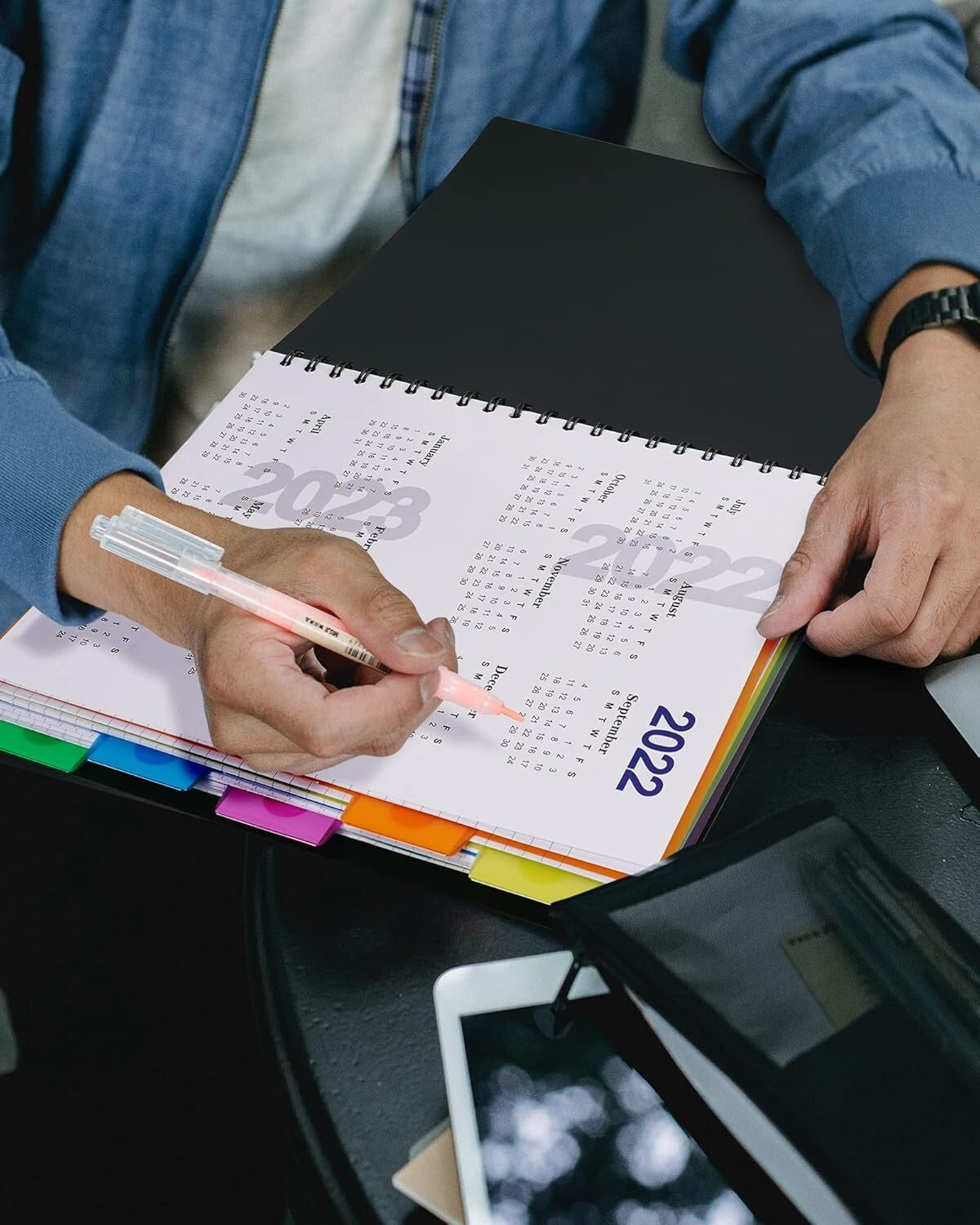 5 Subject College Ruled Notebook Set - Durable Vinyl with Pocket Dividers