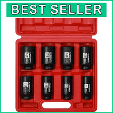 Load image into Gallery viewer, Durable 1/2-Inch Drive Deep Impact Socket Set - 8 Pieces with Storage Case