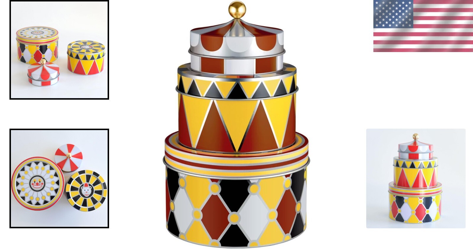 Designer Set of 3 Decorative Tin Boxes - Fun and Functional Storage Solution