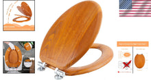 Load image into Gallery viewer, Quick-Release Elongated Toilet Seat in Eco-Friendly Wood - Elevate Your Bathroom