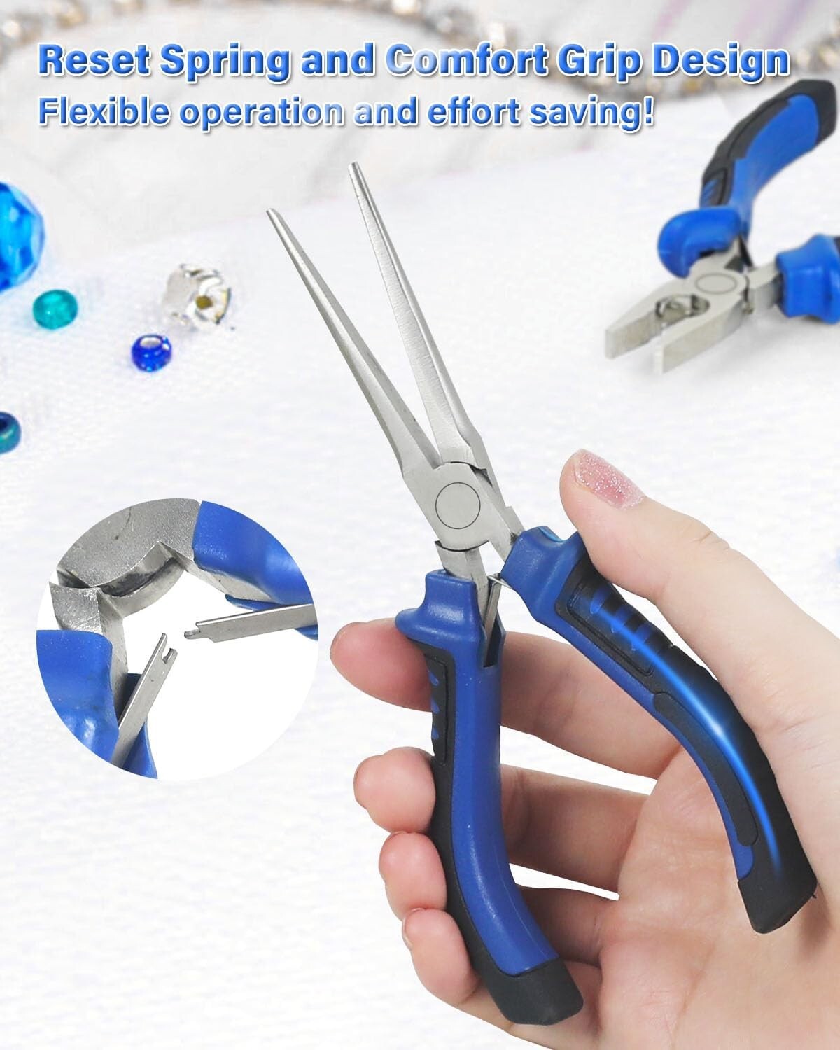 8-Pcs Professional Jewelry Pliers Set with Wood Holder for Crafting Perfection