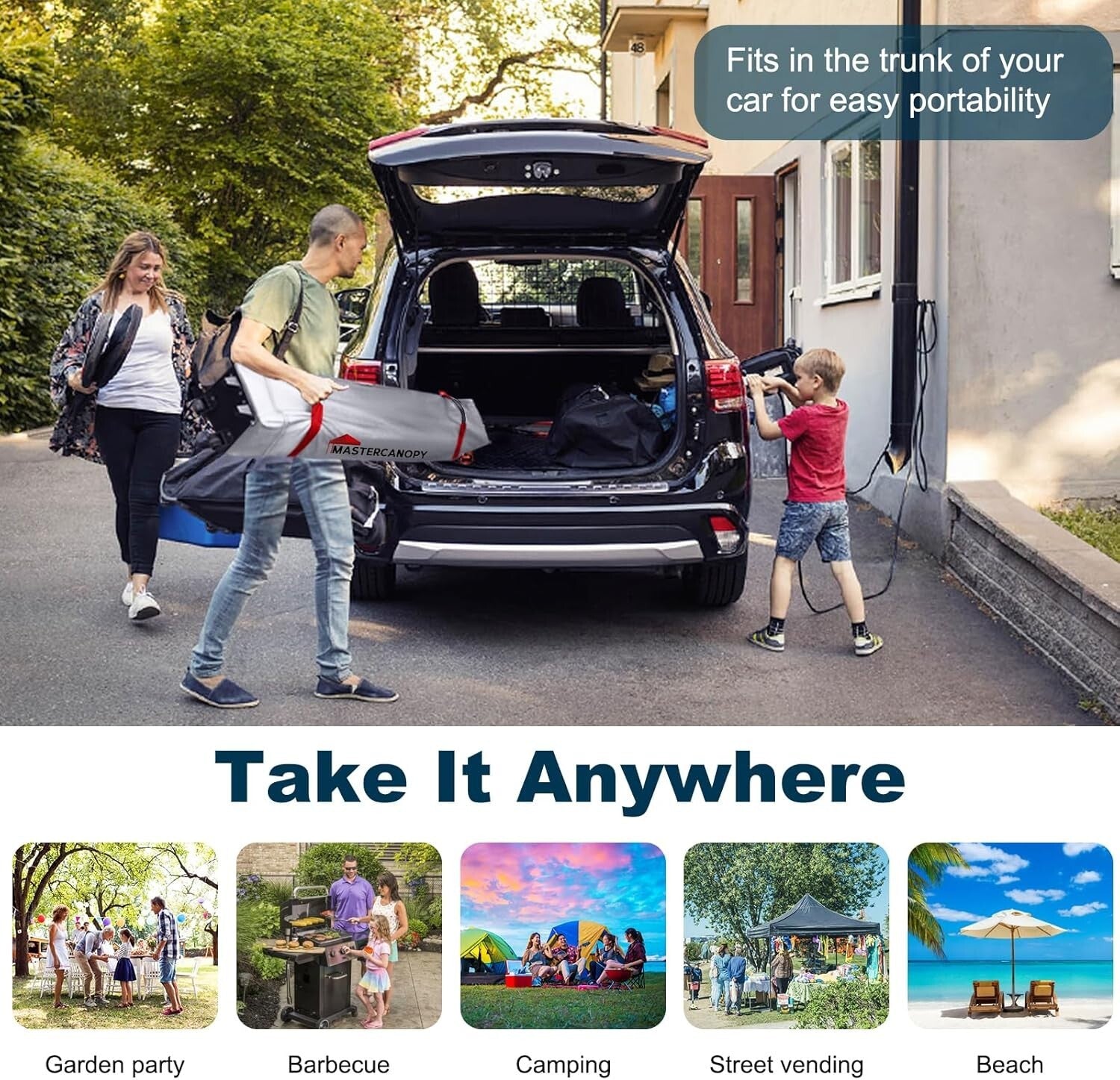 Sturdy 10'x10' Outdoor Canopy Tent with Vent and Sidewall - Easy Portable Design