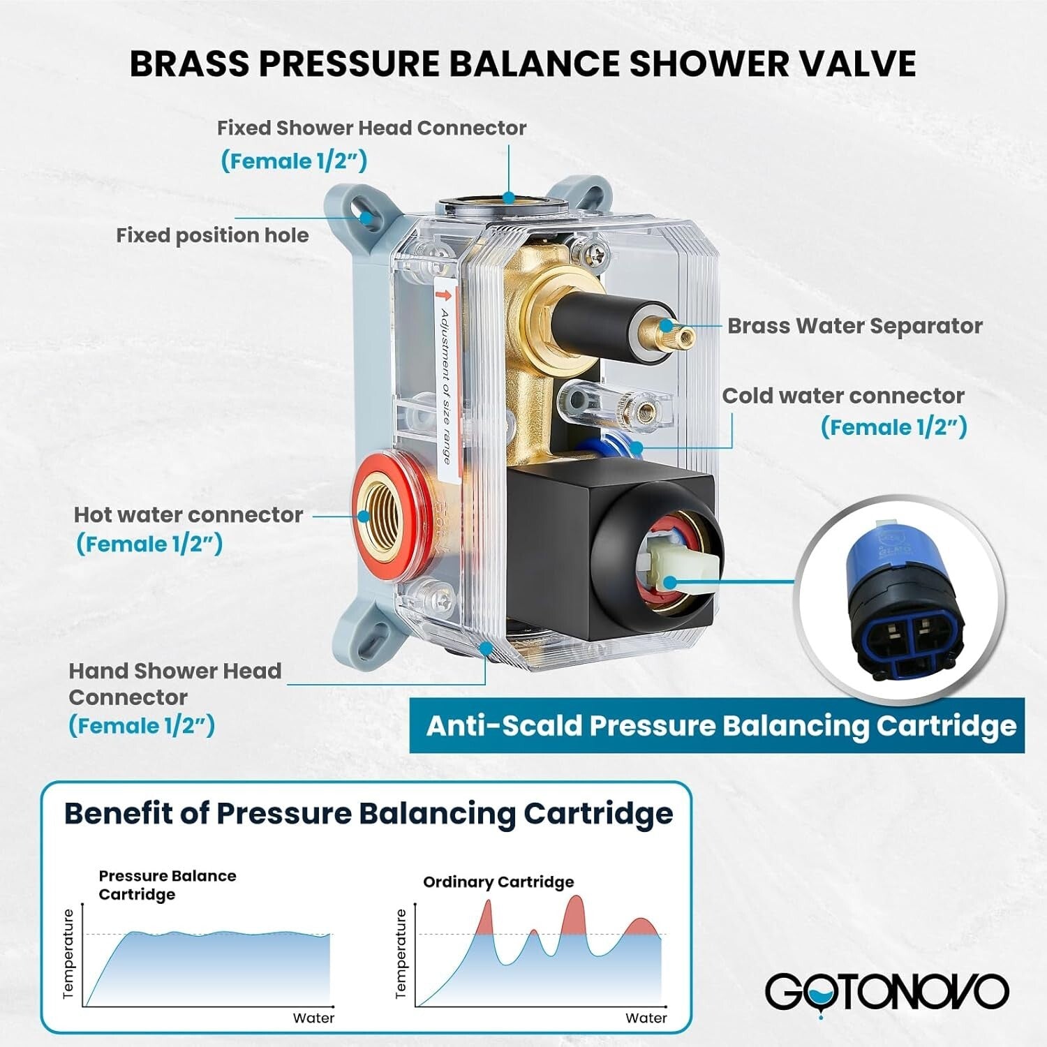 Complete Brass Rainfall Shower System: Matte Black Shower Head & Mixer Valve