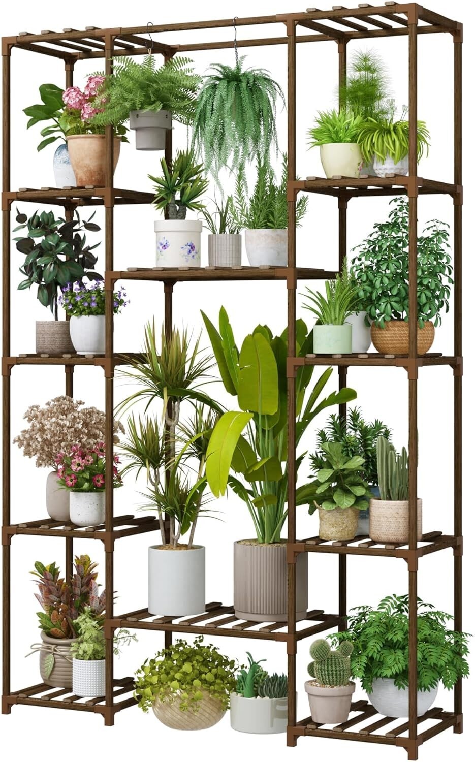Sturdy 62.2'' Tall Plant Shelf with Hanging Function – Perfect for Home Decor