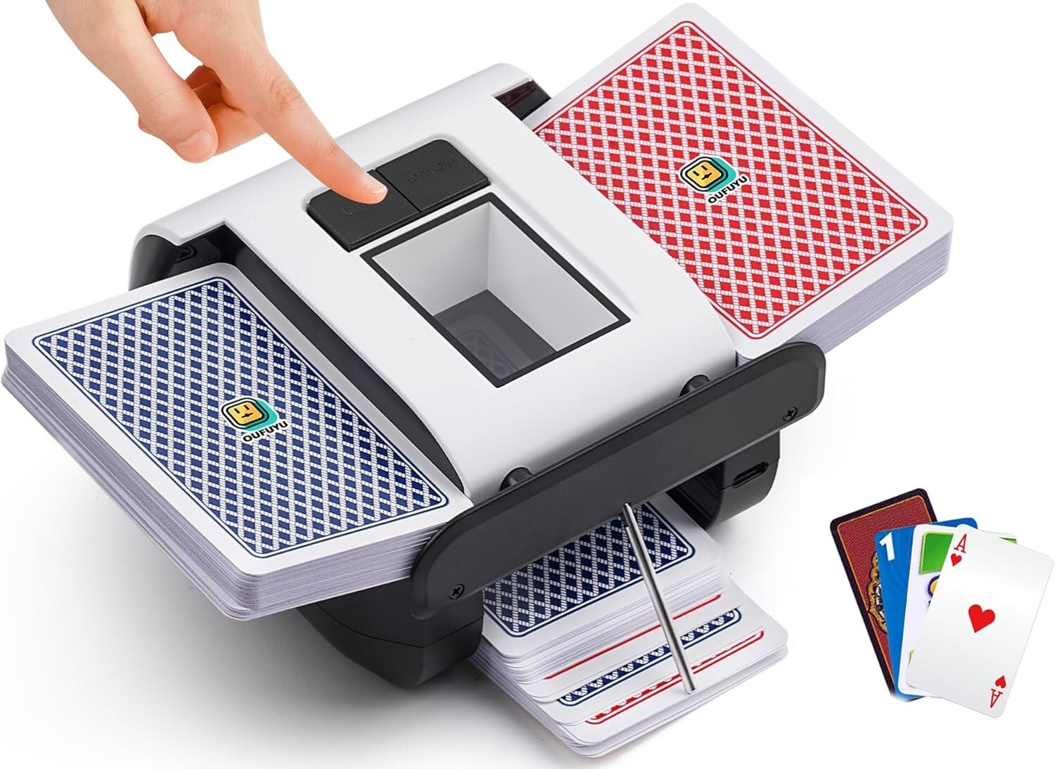 Compact Electric Card Shuffler with Smart Sensor - Ideal for Texas Hold'em & UNO