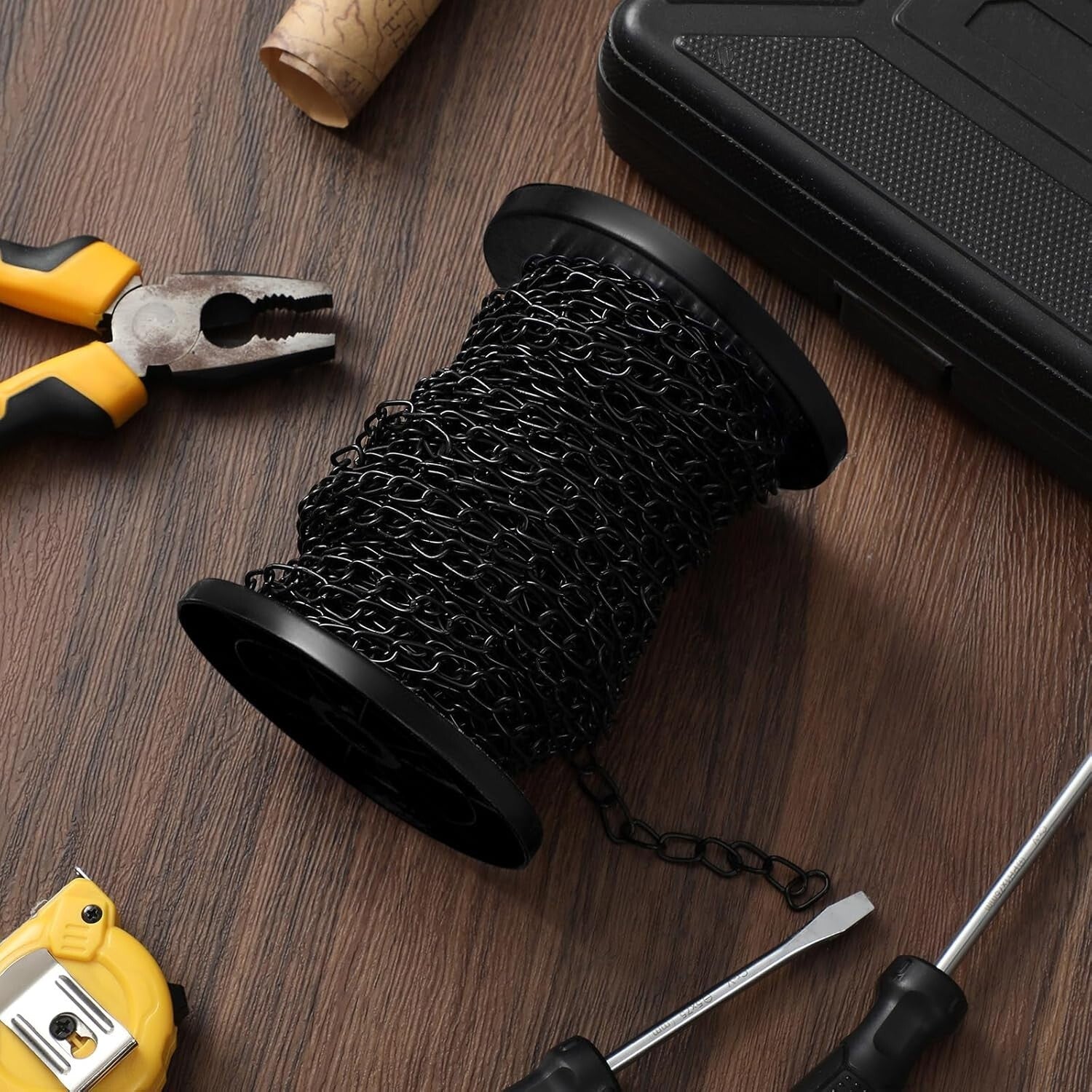 300ft Durable Galvanized Steel Jack Chain in Elegant Black for Versatile Hanging